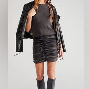 FREE PEOPLE ONE Katya Thermal Mini Dress in Gray